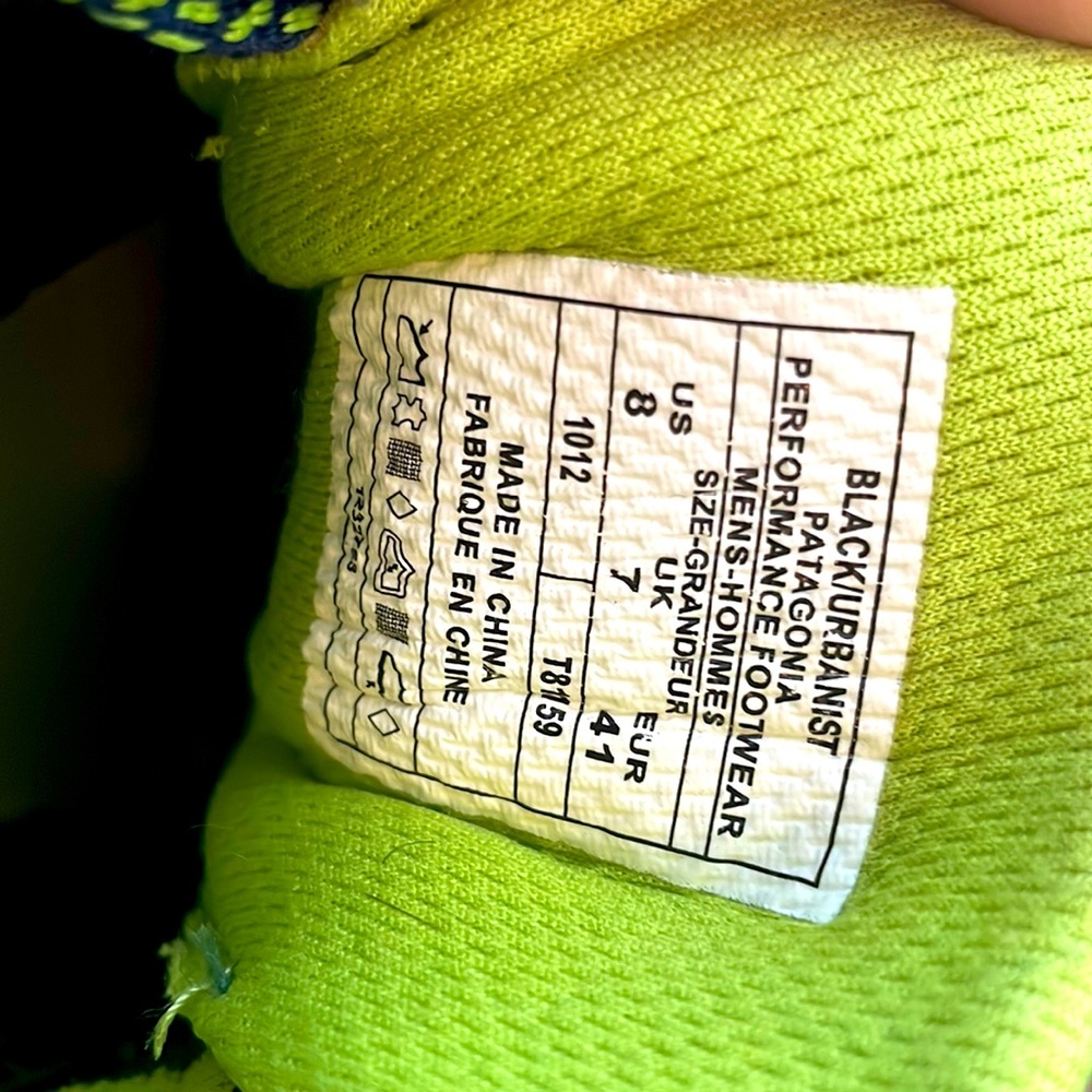 Patagonia Running shoes size mens 8